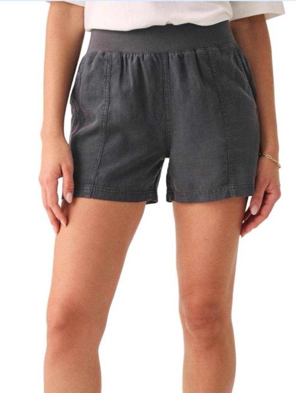 Faherty Gray Elastic-Waist Relaxed Athletic Shorts